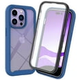 thumbnail image 1 of iPhone 14 Pro Max Case with Built in Screen Protector,Dteck Full-Body Shockproof Rubber Hybrid Protection Crystal Clear PC Back Protective Phone Case Cover for iPhone 14 Pro Max,Darkblue, 1 of 5