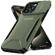 for iPhone 14 Pro Max Case with Built-in Camera Lens Slide Cover, Heavy-Duty Shockproof Rugged Case Heavy Duty Bumper Shockproof Phone Cover for iPhone 14 Pro Max,Darkgreen