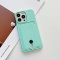 thumbnail image 1 of for iPhone 14 Pro Max Case with Card Holder Cover Microfiber Inner Lining Liquid Silicone Credit Card ID Slot Slim Soft TPU Rubber Shockproof Protective Wallet Case for iPhone 14 Pro Max, Lightgreen, 1 of 8