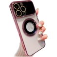 thumbnail image 1 of for iPhone 14 Pro Max Case Clear Magnetic [ Compatible with MagSafe ], Full Camera Protection Slim Thin Soft Plating Back Cover for iPhone 14 Pro Max Phone Case for Women Men - Pink, 1 of 10