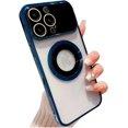 thumbnail image 1 of for iPhone 14 Pro Max Case Clear Magnetic [ Compatible with MagSafe ], Full Camera Protection Slim Thin Soft Plating Back Cover for iPhone 14 Pro Max Phone Case for Women Men - Blue, 1 of 10