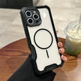 thumbnail image 1 of for iPhone 14 Pro Max Case, Clear Magnetic Compatible with Magsafe, Thin Slim Transparent Non Yellowing, Hybrid Soft Silicone Bumper & Hard Plastic Protective Cover for Men Women, Black, 1 of 11