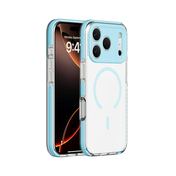 for iPhone 14 Pro Max Case, Clear Magnetic Transparent Phone Case, Military Grade Drop Protection, Anti-Scratch Non-Yellowing Rugged Shockproof Phone Cover for iPhone 14 Pro Max, Blue