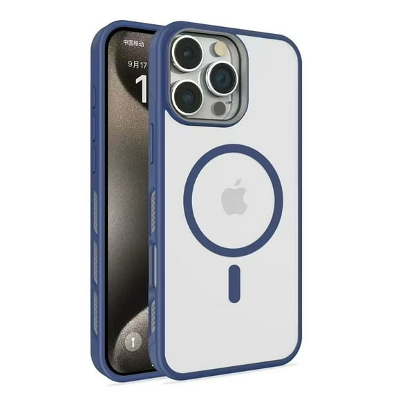 for iPhone 14 Pro Max Case, Compatible with MagSafe Anti-Fingerprint Anti-Scratch Slim Silky-Soft Touch Translucent Matte Case with Side Breathable Mesh Hole for iPhone 14 Pro Max, Blue