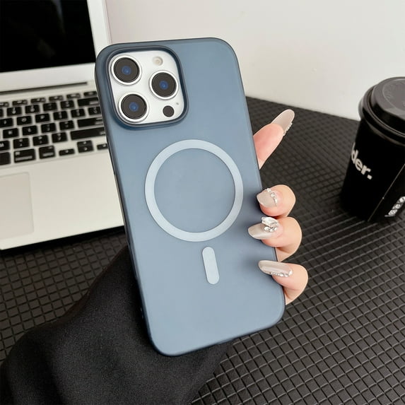 for iPhone 14 Pro Max Case, Compatible with MagSafe, Military Grade Drop Protection, Not Yellowing, Ultra Slim Translucent Matte Anti-Fingerprint Shockproof Frosted Lightweight Phone Cover, Darkblue
