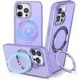 thumbnail image 1 of for iPhone 14 Pro Max Case, [Compatible with Magsafe][Built in Stand&Rotating Ring Holder] MIL-Grade Dual Layer Shockproof with Matte Hard Back, Full Protective Case for 14 Pro Max-Lilac Purple, 1 of 14