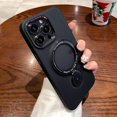 thumbnail image 1 of iPhone 14 Pro Max Case,[Compatible with Magsafe] with Stand Lightweight and Translucent Matte Back Soft Edge Shockproof Protective Case Girls Women Black, 1 of 16