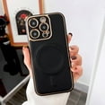 thumbnail image 1 of for iPhone 14 Pro Max Case Compatible with Magsafe Support Wireless Charging for Women Men, for iPhone 14 Pro Max Phone Case Slim Non-Slip Luxury PU Leather Shockproof Protective Cover, Black, 1 of 7