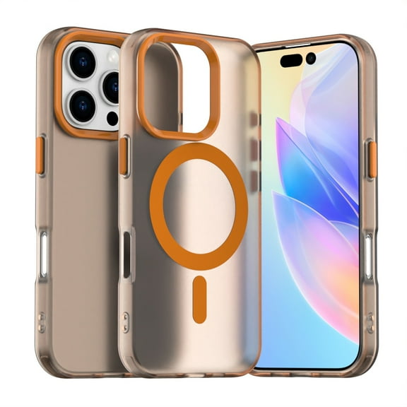 for iPhone 14 Pro Max Case Compatible with Magsafe, iPhone 14 Pro Max Phone Case, Translucent Matte Back Slim Magnetic Case Military-Grade Protection Shockproof for iPhone 14 Pro Max - Orange