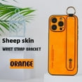 thumbnail image 1 of iPhone 14 Pro Max Case Cover, Allytech Vintage PU Leather Wristband Ring Holder Stand Bumper Anti-Scratch Protective Phone Case for Apple iPhone 14 Pro Max - Orange, 1 of 7