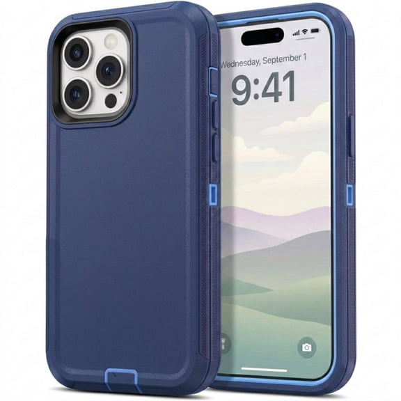 iPhone 14 Pro Max Case Cover Dual Layer Rugged / Heavy Duty / Shockproof 6.7" Navy