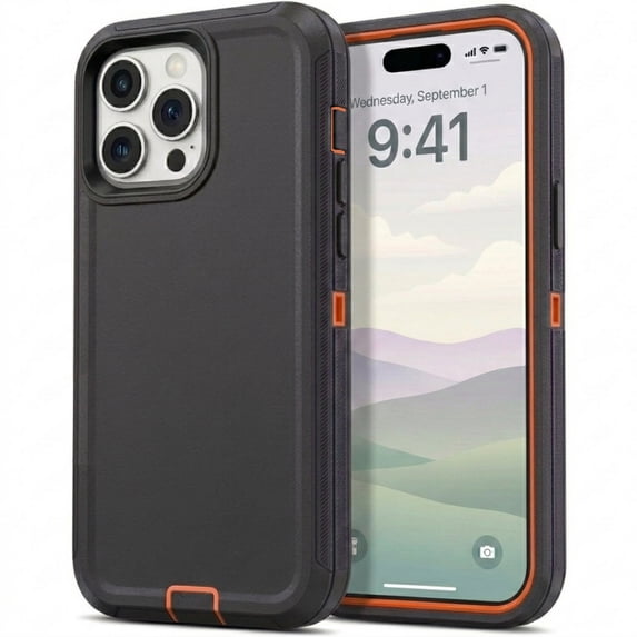iPhone 14 Pro Max Case Cover Dual Layer Rugged / Heavy Duty / Shockproof 6.7" Orange