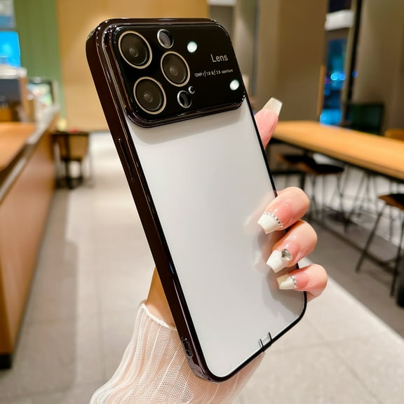 for iPhone 14 Pro Max Case Crystal Clear with Dust Plug & Lens Protector Luxury Plating Transparent Shockproof Anti-Scratch Soft TPU Phone Cases for Women Men for iPhone 14 Pro Max, Black