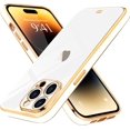 thumbnail image 1 of for iPhone 14 Pro Max Case Cute Clear Luxury Plating Bumper Slim Fit Shockproof Camera Lens Protection Soft TPU Silicone Electroplated Phone Case Cover for iPhone 14 Pro Max 6.7 inch, White, 1 of 16
