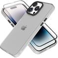 thumbnail image 1 of for iPhone 14 Pro Max Case Cute Crystal Luxury Back Clear & Matte Bumper Silicone Shockproof Protective Case for Girls Women + Screen Protector iPhone 14 Pro Max Case -Black, 1 of 12