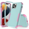 thumbnail image 1 of for iPhone 14 Pro Max Case, Defender Case Compatible with iPhone 14 Pro Max Case, Hybrid Heavy Duty Military Grade Full-Body Drop Shockproof Dustproof 3-Layers Rugged Protective Phone Cover,Green/Pink, 1 of 5
