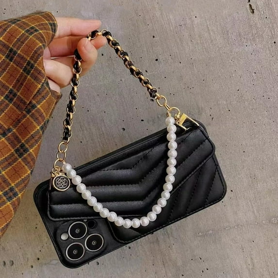 for iPhone 14 Pro Max Case, iPhone 14 Pro Max Flip Case with Card Holder, Cute Handbag Style Shockproof Leather Wallet Phone Case for iPhone 14 Pro Max Black