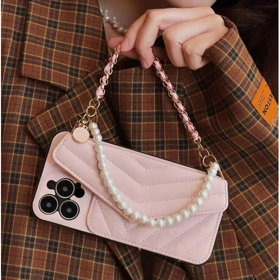 for iPhone 14 Pro Max Case, iPhone 14 Pro Max Flip Case with Card Holder, Cute Handbag Style Shockproof Leather Wallet Phone Case for iPhone 14 Pro Max Pink