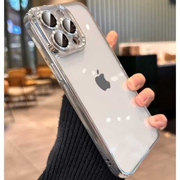 for iPhone 14 Pro Max Case 𝟮𝟬𝟮𝟯 𝗡𝗘𝗪 with Full Camera Protection, [Far Beyond Official Color] [Military Grade Drop Tested] Metallic Glossy Clear Case Designed for Women Men 6.7”,Cool Silver