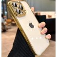 thumbnail image 1 of for iPhone 14 Pro Max Case 𝟮𝟬𝟮𝟯 𝗡𝗘𝗪 with Full Camera Protection, [Far Beyond Official Color] [Military Grade Drop Tested] Metallic Glossy Clear Case Designed for Women Men 6.7”, Royal Gold, 1 of 9