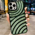 thumbnail image 1 of for iPhone 14 Pro Max Case Glitter, Cute 3D Planting Water Ripple Design, Bling Sparkle Phone Case for Women Girls, Soft Silicone Protective Back Cover for iPhone 14 Pro Max, Green, 1 of 12