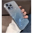 thumbnail image 1 of for iPhone 14 Pro Max Case Glitter Hard PC Anti-Scratch Anti-Fall Soft TPU Bumper Shockproof Full Camera Lens Protective Slim Luxury Bling Cover for Women Girls - Blue, 1 of 11