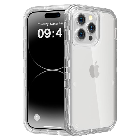 for iPhone 14 Pro Max Case, Heavy Duty Shockproof Protection Phone Cases, Anti-Drop, Dual Layer Transparent Protective Cover Compatible with iPhone 14 Pro Max, Crystal