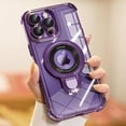 thumbnail image 1 of for iPhone 14 Pro Max Case with Integrated Lens Protection, [Foldable Stand & Ring Holder] [Compatible with Magsafe], Glossy Shockproof Bumper Stylish Women Case for iPhone 14 Pro Max, Purple, 1 of 16