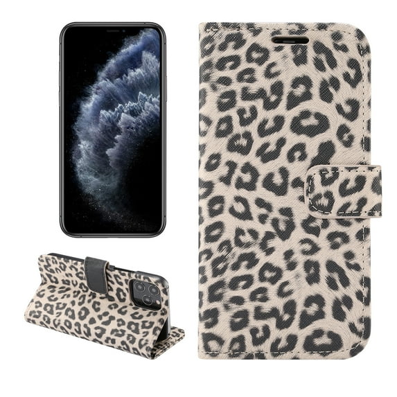 for iPhone 14 Pro Max Case, Leopard Print PU Leather Flip Cover Wallet Kickstand Feature with Card Slots Cash Holder & Magnetic Clasp for Apple iPhone 14 Pro Max, Yellow