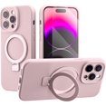 thumbnail image 1 of for iPhone 14 Pro Max Case Liquid Silicone Magsafe Magnetic Stand with Screen Protector Full Protection Slim Shockproof Protective Case Cover 6.7 Inch - Pink, 1 of 6