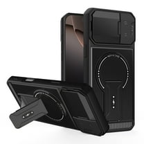 For iPhone 14 Pro Max Case with Magnetic Camera Slide Cover and Adjustable Kickstand, Compatible with MagSafe, Shockproof Bumper Case Slim Protective Cover For iPhone 14 Pro Max,Black