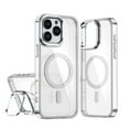 thumbnail image 1 of For iPhone 14 Pro Max Case, Magnetic Clear Case with Lens Kickstand, Full-Body Shockproof Protective Crystal Cover, Compatible with MagSafe, Anti-Yellowing Transparent Phone Cover,White, 1 of 8