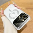 thumbnail image 1 of for iPhone 14 Pro Max Case Magnetic Clear Full Camera Protection [Compatible with MagSafe] Luxury Plating Transparent Shockproof Anti-Scratch Soft TPU Phone Cases for Women Men-Sliver, 1 of 11