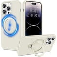 thumbnail image 1 of for iPhone 14 Pro Max Case with Magnetic Invisible Stand, [with Strong Magnets] Soft Liquid Silicone Slim Military Grade Shockproof Protective Cover for iPhone 14 Pro Max 5G - Stone, 1 of 9