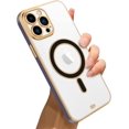 thumbnail image 1 of for iPhone 14 Pro Max Case Plating Magnetic Crystal [ Support for Magsafe ] Luxury Case Camera Protector Shockproof Protective Anti-Skid Edge Cover Screen Protector Cover Phone Case -Black, 1 of 11
