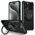 thumbnail image 1 of For iPhone 14 Pro Max Case with Ring Stand,2-Layer Full Body Heavy Duty Shockproof Rugged,360°Rotatable Ring Holder Magnetic Kickstand,Non-Slip Protective Phone Case for iPhone 14 Pro Max,Black, 1 of 14