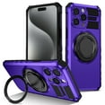 thumbnail image 1 of For iPhone 14 Pro Max Case with Ring Stand,2-Layer Full Body Heavy Duty Shockproof Rugged,360°Rotatable Ring Holder Magnetic Kickstand,Non-Slip Protective Phone Case for iPhone 14 Pro Max,Purple, 1 of 14