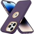 thumbnail image 1 of for iPhone 14 Pro Max Case Silicone 3 in 1 Case Logo View + 1* Screen Protector Shockproof Protective Anti-Skid Edge Cover iPhone 14 Pro Max Case -Purple, 1 of 11
