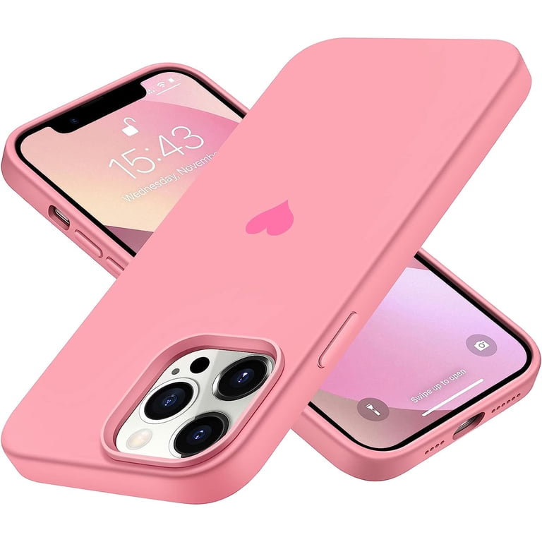 Jmltech Custodia IPhone 14 Pro Max Silicone Morbido – Con Fodera Microfibra E Design Cuore, Colore Rosa Viola - 4