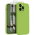 thumbnail image 1 of for iPhone 14 Pro Max Case, Silicone Upgraded [Camera Protection] for iPhone 14 ProMax Case with [2 Screen Protectors], Soft Anti-Scratch Microfiber Lining Inside, 6.7 inch, Calke Green, 1 of 5