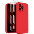 thumbnail image 1 of for iPhone 14 Pro Max Case, Silicone Upgraded [Camera Protection] for iPhone 14 ProMax Case with [2 Screen Protectors], Soft Anti-Scratch Microfiber Lining Inside, 6.7 inch, Red, 1 of 12