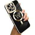 thumbnail image 1 of for iPhone 14 Pro Max Case [Support for Magsafe] Butterfly Pattern Magnetic Plating Screen Protector Luxury Elegant Case Camera Protector Soft Shockproof Protective Corner Back Cover -Black, 1 of 12