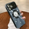 thumbnail image 1 of for iPhone 14 Pro Max Case 【Support for Magsafe】 Logo View Magnetic Plating Luxury Elegant Case New Camera Lens Protection Shockproof Corner Back Cover -Black, 1 of 12