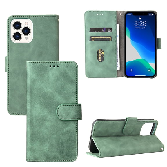 iPhone 14 Pro Max Case, TECH CIRCLE PU Leather Wallet Flip Card Slots Cover Money Pocket Magnetic Closure Stand Kickstand Folio Phone Protective Case For iPhone 14 Pro Max 6.7 inch,Green