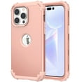 thumbnail image 1 of iPhone 14 Pro Max Case, TECH CIRCLE Slim Hybrid Heavy Duty Rugged Defender Armor Cover Shockproof Anti-Scratch 3 In 1 Silicone Bumper Hard PC Back Case for Apple iPhone 14 Pro Max 6.7", Rosegold, 1 of 9