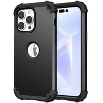 iPhone 14 Pro Max Case, TECH CIRCLE Slim Hybrid Heavy Duty Rugged Defender Armor Cover Shockproof Anti-Scratch 3 In 1 Silicone Bumper Hard PC Back Case for Apple iPhone 14 Pro Max 6.7", Black