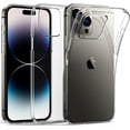 thumbnail image 1 of iPhone 14 Pro Max Case, Ultra [Slim Thin] Scratch Resistant TPU Rubber Soft Silicone Protective Crystal Clear Case Cover for iPhone 14 Pro Max 6.7'' (Clear), 1 of 8
