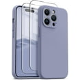 thumbnail image 1 of for iPhone 14 Pro Max Case, Upgraded Silicone Shockproof [2 Pack Screen Protectors] [Compatible with Magsafe] [Camera Protection], Anti-Scratch Microfiber Lining, 6.7 inch, Lavender Grey, 1 of 12