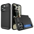 thumbnail image 1 of for iPhone 14 Pro Max Case Wallet Credit Card Holder ID Slot Sliding Door Hidden Pocket Men Anti-Scratch Dual Layer Hybrid Bumper Armor Protective Shell Back Cover For iPhone 14 Pro Max, Black, 1 of 12