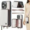 thumbnail image 1 of for iPhone 14 Pro Max Case Wallet, Crossbody Zipper Purse Handbag with RFID Blocking Card Slots Kickstand, Detachable Shoulder Lanyard Flip Style PU Leather Shockproof Case,Rosegold, 1 of 8